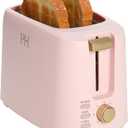 Paris Hilton 2-Slice Toaster, Extra-Wide Slots, 7 Browning Settings, Bagel & Defrost Functions, Removable Crumb Tray, Pink