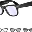 Camera Glasses AI Smart Glasses with Camera and Bluetooth 1080p Video Glasses Outdoor Video Recording Sunglasses 4K HD Outdoor AI Glasses for Men Women Driving Travel Hiking (Black)