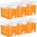 Domensi 6 Pack Drink Dispenser for Fridge with Spigot, 2 Gallon