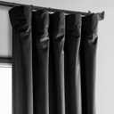 HPD Half Price Drapes Heritage Plush Velvet Curtains 96 Inches Long Room Darkening Curtains for Bedroom & Living Room 50W x 96L, (1 Panel), Black