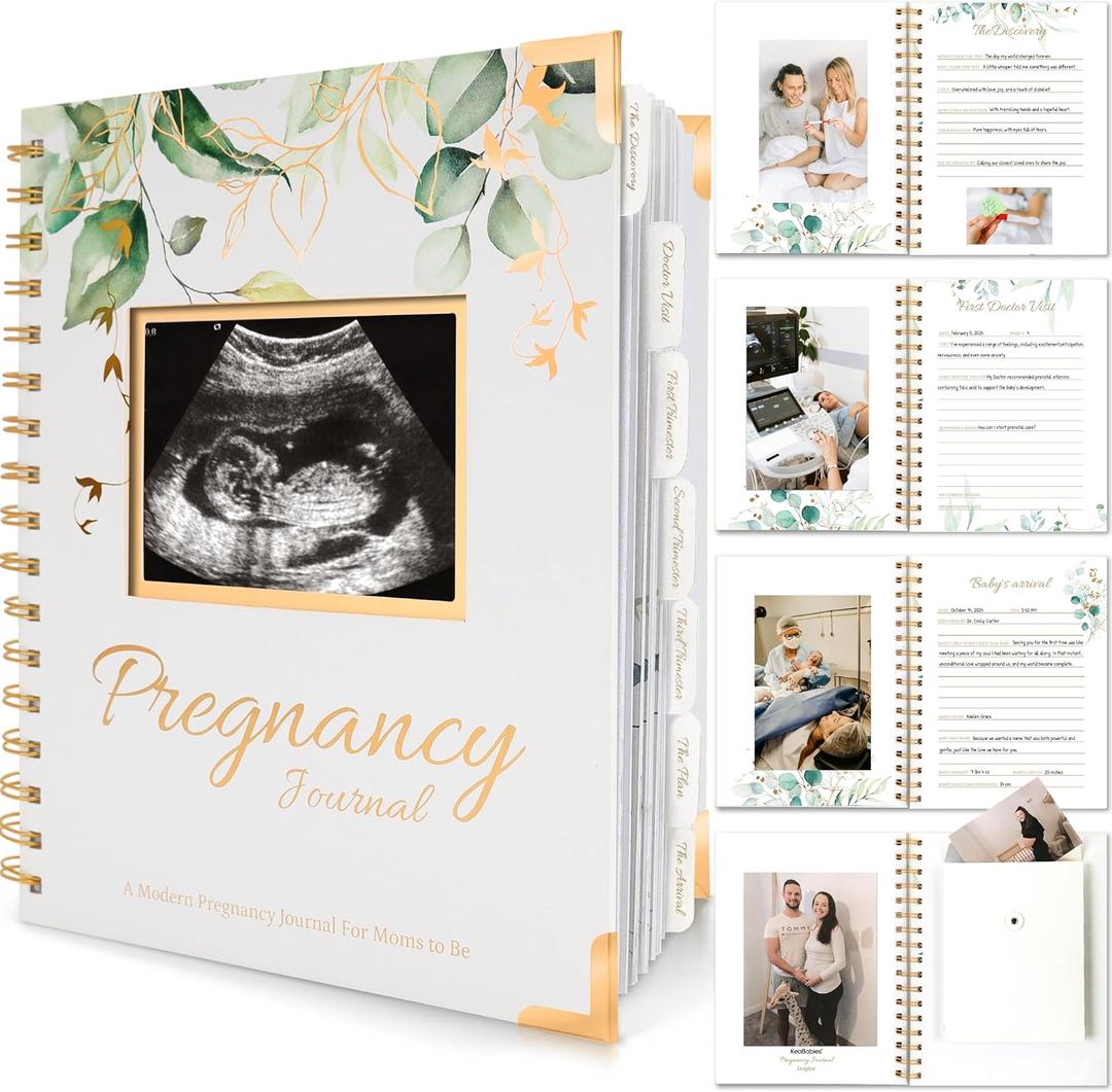 Pregnancy Journal for First Time Moms Gifts - 90 Pages Hardcover Pregnancy Memory Book, Beautiful & Cute Baby Book Keepsake, Ultrasound Baby Scrapbook, New Mom Gifts for Mother's Day (Alpine)