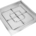 onlyfire Stainless Steel Square Fire Pit Flat Pan with Burner Ring Assembly, 30-Inch