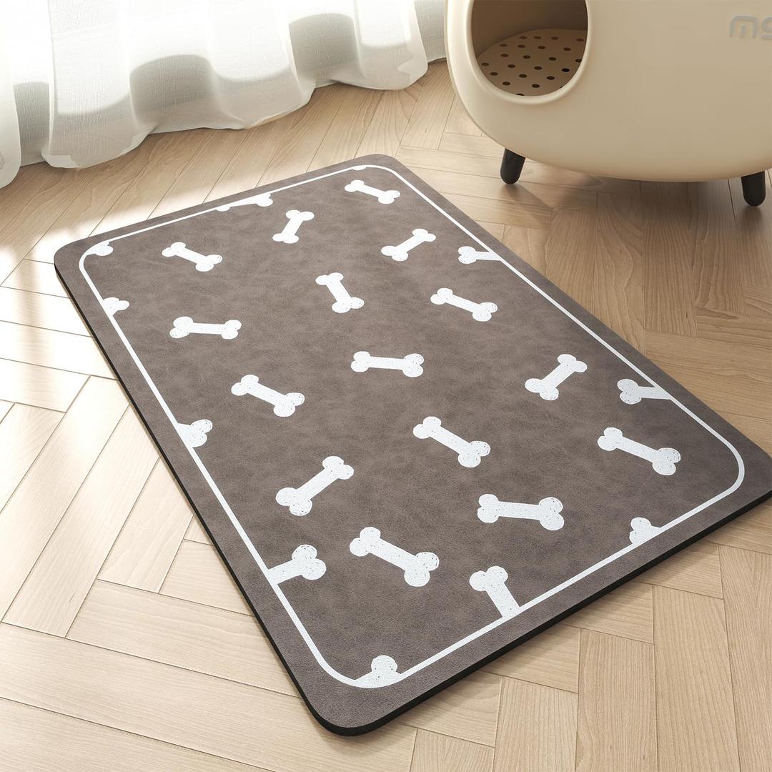 Pet Feeding Mat-Absorbent Dog Mat for Food and Water Bowl-No Stains Easy Clean Dog Food Mat Quick Dry Water Dispenser -Puppy Supplies Stuff-Pet Accessories Cat Bowl