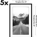 Americanflat 18x28 Picture Frame with Polished Plexiglass - Set of 5 - Use as 14x24 Frame with Mat or Display 18x28 Photo Without Mat - Galleria Collection - Picture Frames for Wall Display - Black