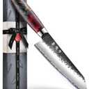 Japanese Chef Knife with VG10 Steel, 7 Inch Hand Forged Kiritsuke Knife, Sharp Kitchen Knives with 3 Layers Composite Steel, Professional Chefs Knife with Ergonomic Handle, Cooking Gifts for Men