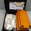 Queensell Mexican Train Dominoes Set with 8 Holders - Wooden Hub and Tiles Holders - Double 12 Tiles with Dots (D12 + 8 Holders)