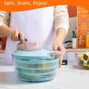 Brigii Salad Spinner, 4.24 Quart Lettuce Spinner with Double Drainage Holes, Salad Dryer for Washing, Spinning, and Draining Greens, Fruits, and Vegetables