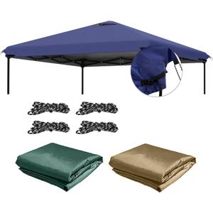 10x10ft Canopy Replacement Top with Air Vent Heavy-Duty, Waterproof, UV-Resistant Pop Up Cover for Straight Leg Tent, for Standard 10x10 Canopy Frames for Outdoor Camping (Blue)