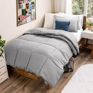 Bare Home Comforter Set - Twin/Twin Extra Long Size - Ultra-Soft - Goose Down Alternative - Premium 1800 Series - All Season Warmth (Light Grey)