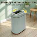 SYNCVIBE Bathroom Trash Can with Lid Butterfly 2 Gallon Sensor Trash can, IPX5 Waterproof Garbage Can Bathroom Decor, Automatic Trash Bin, Under-Counter Wastebasket for Kitchen, Living Room, Green