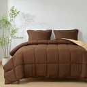 HIG 3pc Chocolate King Size Bedding Comforter Set Duvet Insert Blanket
