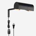 8in Black Plug-in Picture Lights for Wall, Black Picture Light Adjustable Picture Frames Lights Gallery Lighting for Painting, Artwork, Gallery, Bookshelves