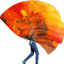 Wuchieal Porphetic Praise Dance Worship Flex Flag, radius 74" semicircle Lion Dance Ministry Streamer (CGSZ#RED-YELLOW)