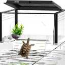Upgraded Turtle Basking Platform for Aquatic Turtles with Temp & Humidity Gauge, Clear Acrylic Turtle Dock, Flip-Open Lid, Non-Slip Ramp & Escape-Proof, Fits 17–19" Aquariums