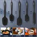 3 x Walfos Silicone Spatula Set of 5 - (600F) High Heat Resistant Kitchen Scraper Spatulas, One-Pieces Seamless Design, Perfect for Cooking Mixing & Baking - BPA Free and Dishwasher Safe,black