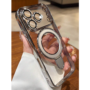 Luxury Plating Glitter Clear Bracket Phone Case Compatible iPhone 17ProMax