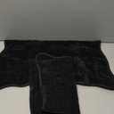 FUTEI Black Decorative Throw Pillow Covers 18x18 Inch Set of 2,Double Stitch Scalloped Bordered Soft Chenille Cushion Cases,Modern Home Decor for Couch Bed Living Room