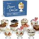 QAPPDA Glass Dessert Bowl Set of 12,Clear Footed Ice Cream Cups 300ml,Premium 10 Ounce Glass Prep Bowl Trifle Party Bowl Glasses Dessert Cup for Sundae,Snack,Cereal,Fruit