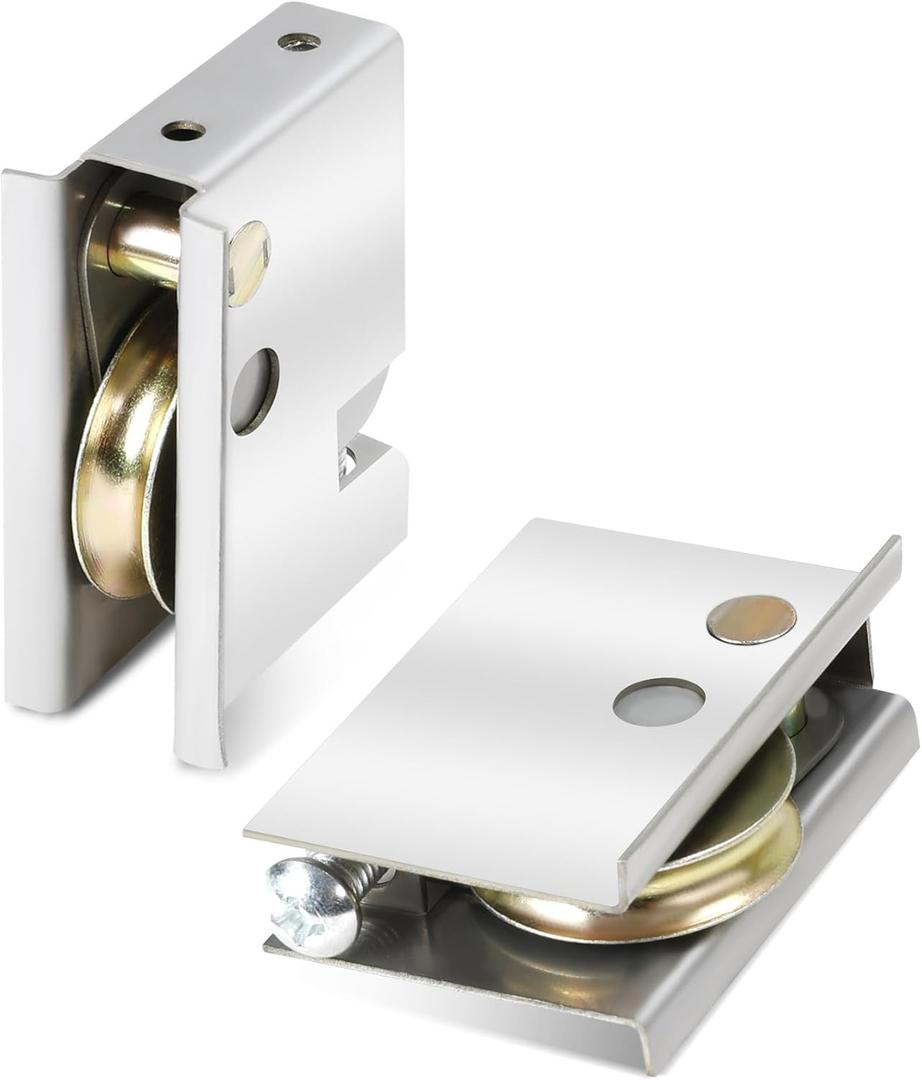 0C5Y00P0 Sliding Patio Door Rollers Compatible with P-Ella Patio Sliding Doors, 1-1/2"" Steel Ball Bearing Sliding Door Rollers Replacement Adjustable Roller Height (2 Pack), Silver