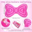 Thenshop Cartoon Cat Pool Float Inflatable Pink Pool Floats with Glitter Lounger Floats Raft Floating Chair Water Floaty for Swimming Birthday Party Accessories Lake Lounge Float Summer Outdoor Beach