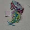 22 inches Long Rainbow Wig for Kids Girls Long Multi-color Wavy Curly, Lovely Color Synthetic Cosplay Hair Wig for Children with Hair Cap