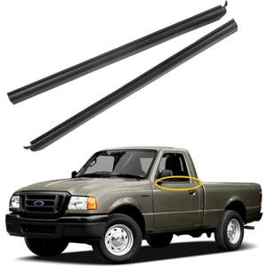 Window Trim Seal, Weather Strip Belt Set, Compatible with 1999-2011 Ford Ranger, Replaces# 6L5Z-1021452-AA, 6L5Z-1021453-AA, Exterior Lower Door Window Weather Stripping, Window Rubber Moulding (Pair)