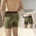 BAMBOO COOL Men's Underwear Boxer Briefs Fly with Built-in 3D Pouch Comfortable Cool Underwear for Men 4 Pack (L)