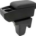 Car Armrest Box for Ford Focus 2012-2018 MK3 Auto Accessories Center Console Leather Arm Rest Double-Layer Storage Space with Cup Holder (Black Thread)