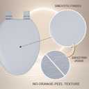 Toilet Seat, Slow Close, Soft Touch, Ultra-Smooth Matte Finish (No Orange-Peel Texture), Premium Moulded Wood, Quick Release, PIKLiDS (Gray, Elongated)