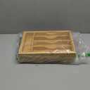 BAMBUROBA Bamboo Kitchen Drawer Organizer, Expandable Silverware Organizer, 2 Pack Utensil Holder and Cutlery Tray with 7 Slots, Gadgets Storage Divider, Natural