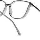 Vintage Cat-eye Blue Light Blocking Glasses for Women, Lightweight TR90 Fashion Eyeglasses (Grey)