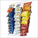 Clip Strip Snack Rack Countertop Display Stand, Metal, 3 Rows, 45 Clips, Off-White, holds Potato Chips Bags, Candy at Retail, Deli, Cafe, Convenience Stores, Product Merchandising Corp.,1 Pack