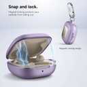 SURITCH for SHOKZ OpenFit Case Cover, Shockproof Magnetic Cases for SHOKZ OpenFit Open-Ear Earbuds True Wireless Bluetooth Headphones, Protective Cover with Magnetic Lid Lock & Carabiner, Purple