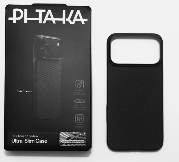 PITAKA iPhone 17 Air Case Ultra-Slim MAGEZ 7 Carbon Black/Gray 600D In Box