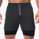 Surenow Men's Running Shorts Quick Dry Workout Gym Shorts Athletic 2-in-1 Stealth Shorts Outdoor Short for Men with Pockets, XXL