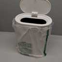 White Slim Bathroom Garbage Can with Press Top Lid,12 Liter Small Thin Garbage Can,3.17 Gallon Narrow Dog Proof Plastic Waste Basket and Covered Wastebasket for Room, Bedroom, Kitchen, Toilet, Office, Dorm