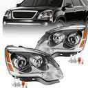 Headlights Assembly Compatible with 2007-2012 GMC Acadia OE Style Headlamps with Bulbs Pair Replacement Driver & Passenger Side NOT FIT HID