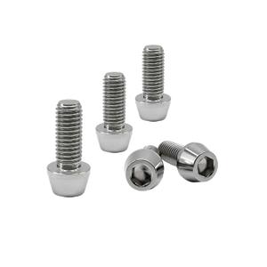 RISON Titanium Bolts Ti Bolt M5*0.8 * 10 Hex Tapered Socket Head 5Pcs Original Titanium Hex Tapered Head Bolt Screw for Bike stem