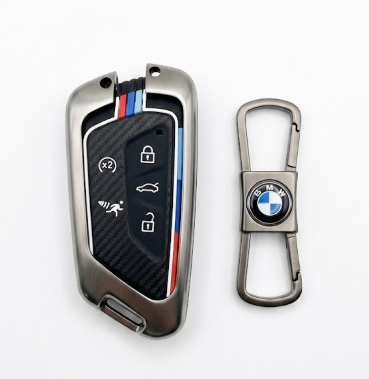 BMW 2/3 Series Luxury Premium Metal Smart Car Key Cover Key Case With Key Chain
