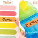2 x Baby Bottle Labels for Daycare, Self-Laminating, Waterproof Write-On Name Labels, Assorted Sizes & Colors, Pack of 64 (Animal Friends)