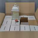 12 Set 10 Inch White Decorative Candle Lanterns Bulk Lanterns Centerpiece with LED Flameless Candle Indoor Outdoor Battery Powered Hanging Lights for Wedding Easter Party Decoration