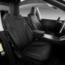 Custom Fit Seat Covers for 2025 2026 Tesla Model Y Juniper (5-Seater), Waterproof Breathable Nappa Leather, OEM Style Full Set Protectors, Airbag Compatible - Black
