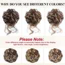 2PCS Messy Bun Hair Piece for Women Wavy Curly Scrunchies Synthetic Chignon Ponytail Hair Extensions Thick Updo Hairpieces Brunette/Ash Blonde