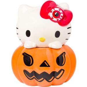 Silver Buffalo Sanrio Hello Kitty Halloween Pumpkin Jack O'Lantern 3D Sculpted Ceramic Cookie Snack Candy Jar (Medium)