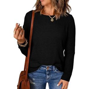 EVALESS Womens Sweaters Casual Long Sleeve Crewneck Cable Knit Lightweight Oversized Crochet Sweater Pullover Tops Medium EVALESS Womens Sweaters Casual Long Sleeve Crewneck Cable Knit Lightweight Oversized Crochet Sweater Pullover Tops Medium