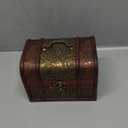 3-Set Wood Treasure Chest Decorative Boxes with Flower Motifs - Vintage Style Small Treasure Box Set for Jewelry, Coin Collection, Bathroom and Home Dcor (3 Sizes)