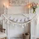 2Pcs Bridal Shower Banner Wedding Dress & Pre-Assembly White Ribbon Bow Garland for Wedding Reception Sign |Bride & Bachelorette Party Dcor, Bride and Groom Engagement Gift | Bridesmaid Favor Chair Banner