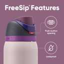 Owala FreeSip Insulated Stainless Steel Water Bottle with Straw for Sports, Travel, and School BPA-Free Sports Water Bottle, 32 oz, Dreamy Field