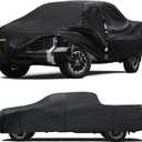 Car Cover Custom Fit for Toyota Tundra 2007-2024,6 Layers Truck Cover Waterproof All Weather for Automobiles,Outdoor Full Exterior Cover Black,Up to 233.6 inch, 5.5 Bed Length