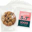 5" X 7" Self Sealing Cellophane Bags (1000 Pack) - Clear Cookie Bags With Seal for Baked Goods Packaging, Cookie Wrappers, Bakery Packaging, Bake Sale, Candy, Treats, Goodies, Gifts, Party Favors